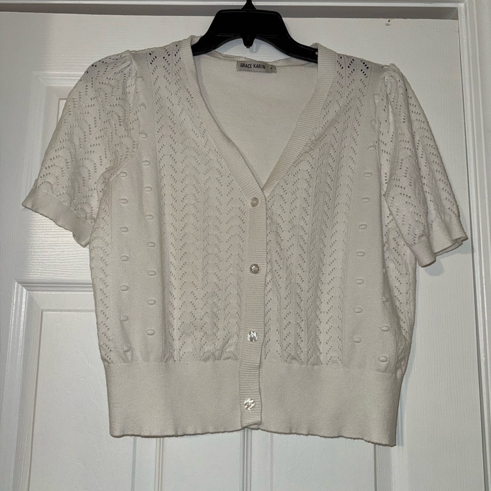 Grace Karin Women's white sweater